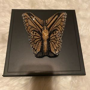 Judith Leiber Gold/Black/Grey/White Crystal Butterfly Monarch Bag
